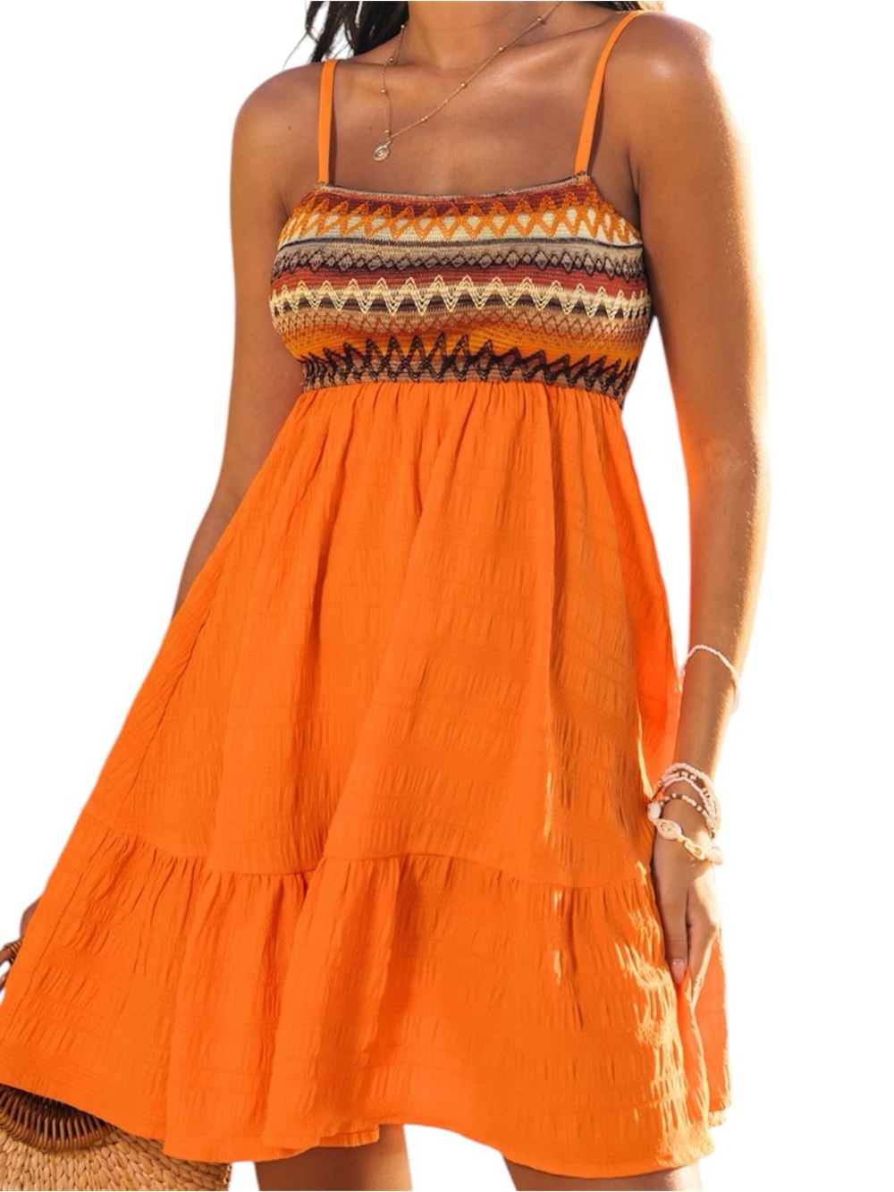 Cupshe Amber Sun Orange Mini Dress